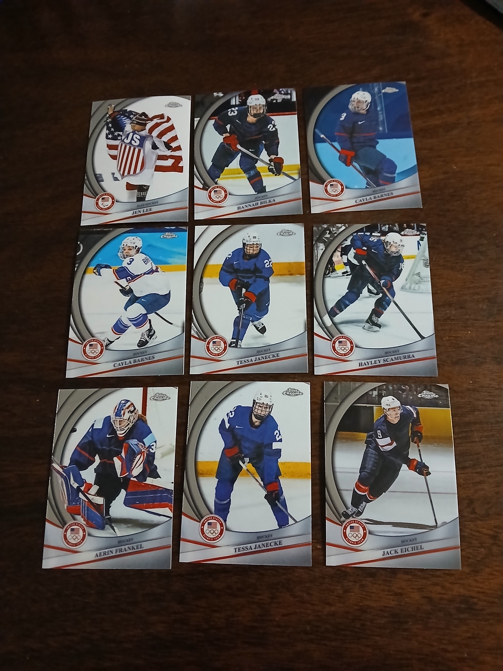2026 Topps Chrome Olympic Hockey Trading Cards - Blue, White, Red